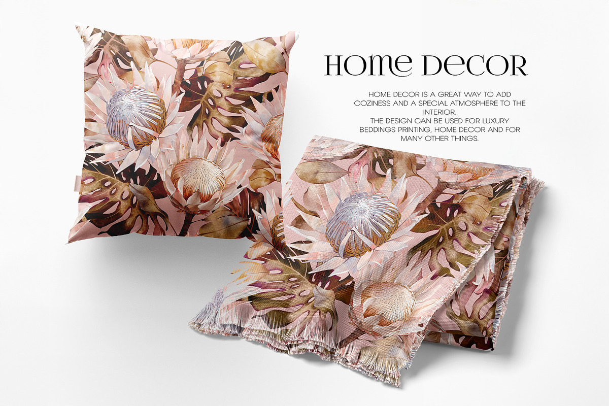 Protea Watercolor Floral Pattern, a Graphic by PROTEA Watercolor Studio (Photo 5 of 10)