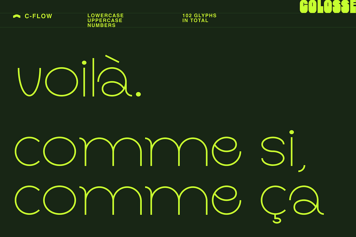 c-flow display typeface, a Sans Serif Font by Colosse Foundry (Photo 4 of 6)