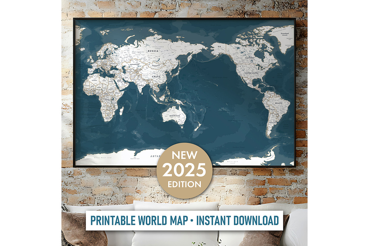 Vector World Map - Pacific View, a Graphic by PorcuPen Works (Photo 1 of 6)