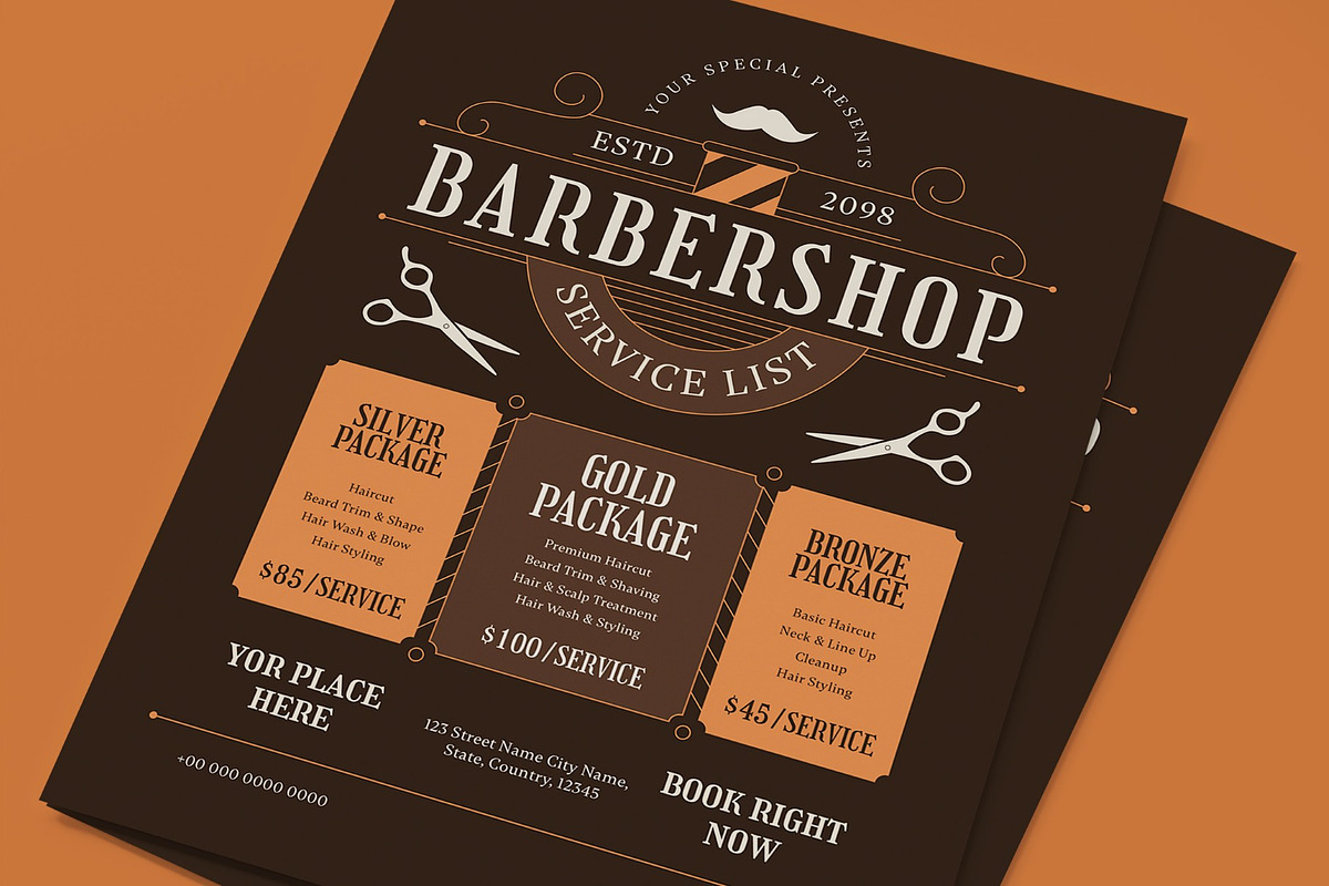 Service List Barbershop Flyer, a Flyer Template by graphicook (Photo 2 of 3)