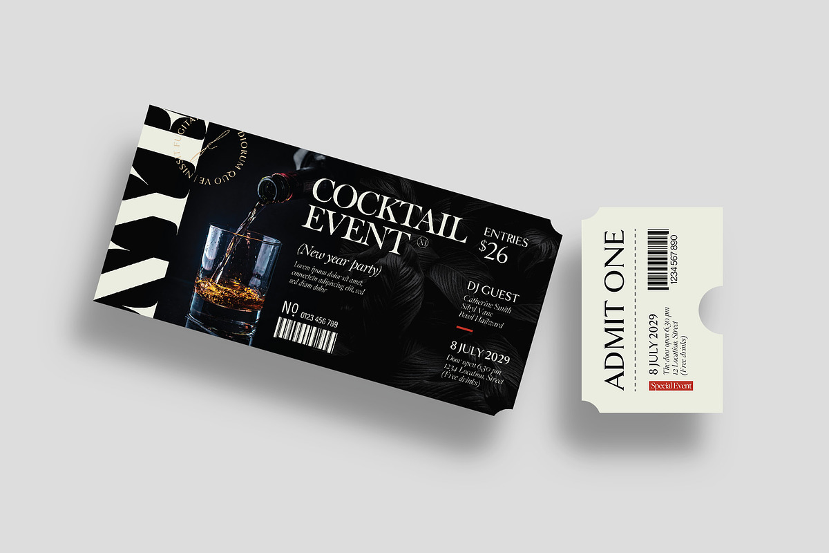 Modern Event Ticket Template, an Invitation Template by BrandPacks