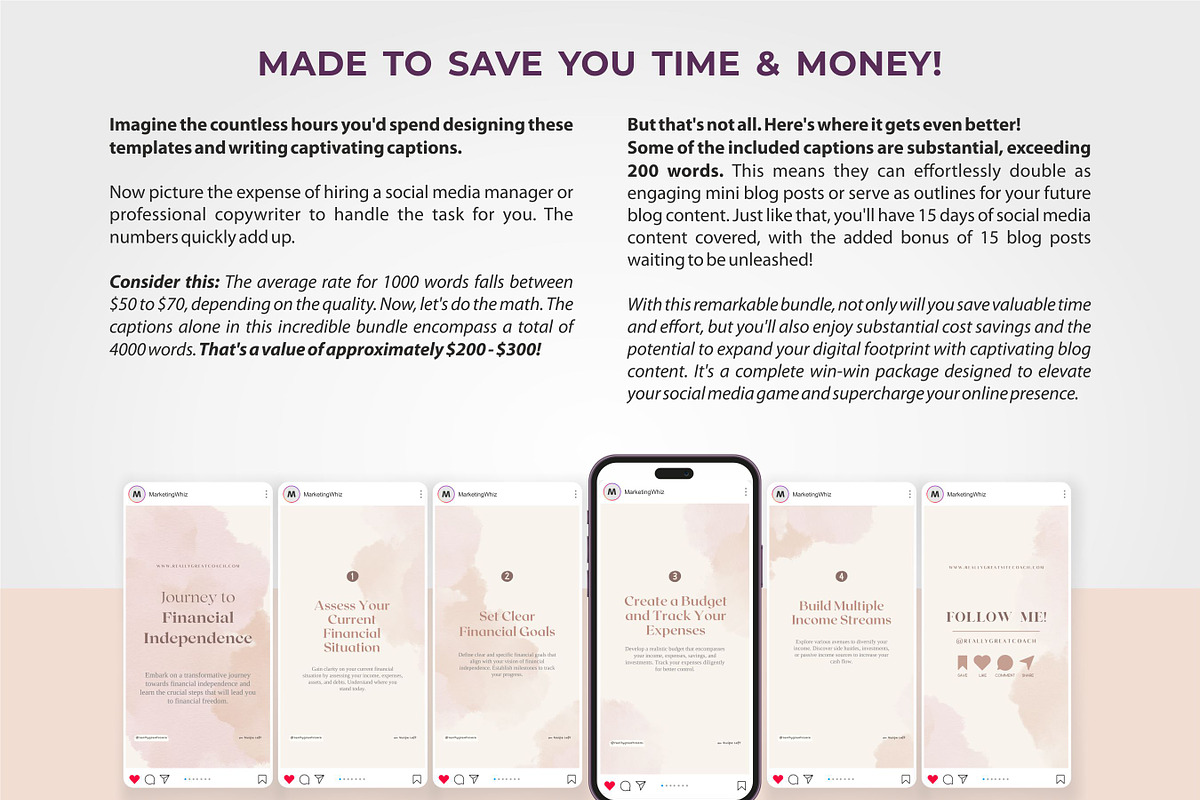 Financial Coach Instagram Carousels, a Social Media Template by Aks-Designs (Photo 3 of 6)