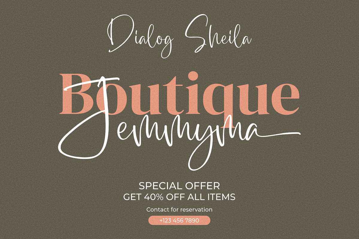 Dialog Sheila, a Script Font by Integritype Studio (Photo 8 of 11)
