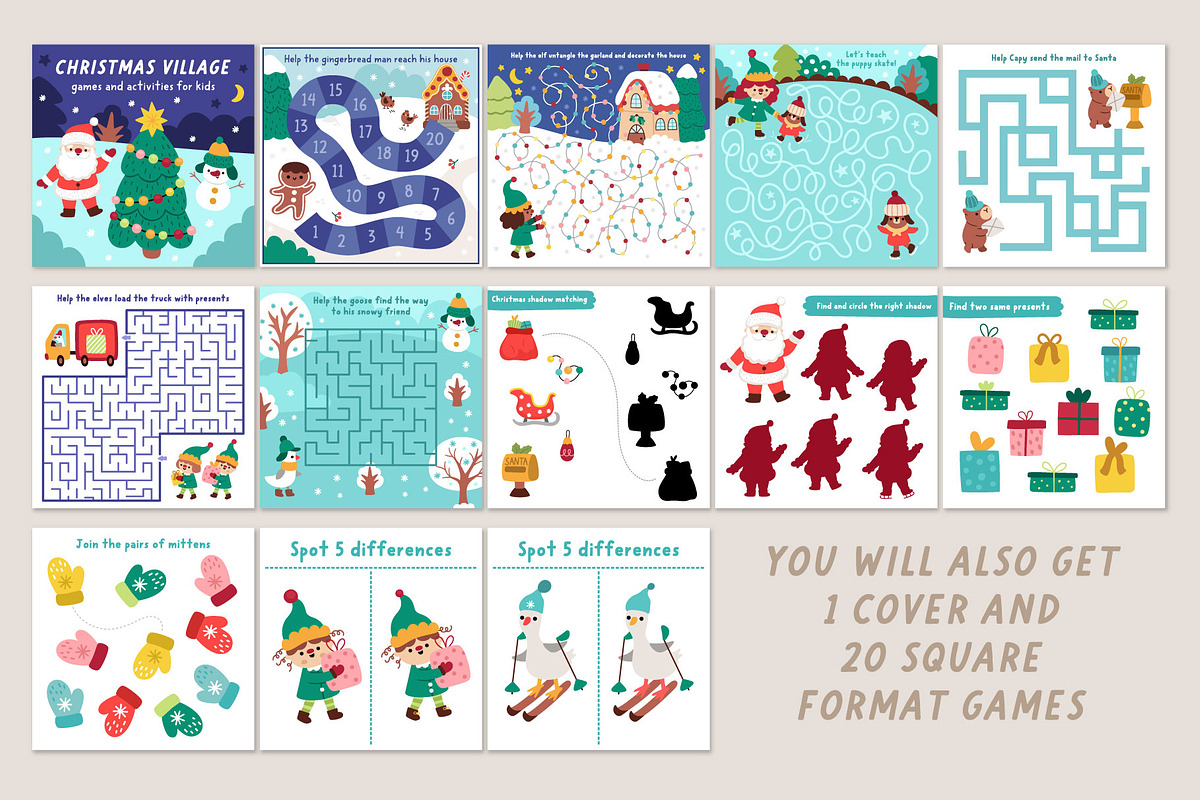 Christmas village games kit for kids, an Education Illustration by Lexi Claus (Photo 11 of 15)