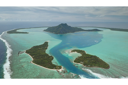 Breathtaking aerial view of Maupiti, a Nature Photo by Goinyk