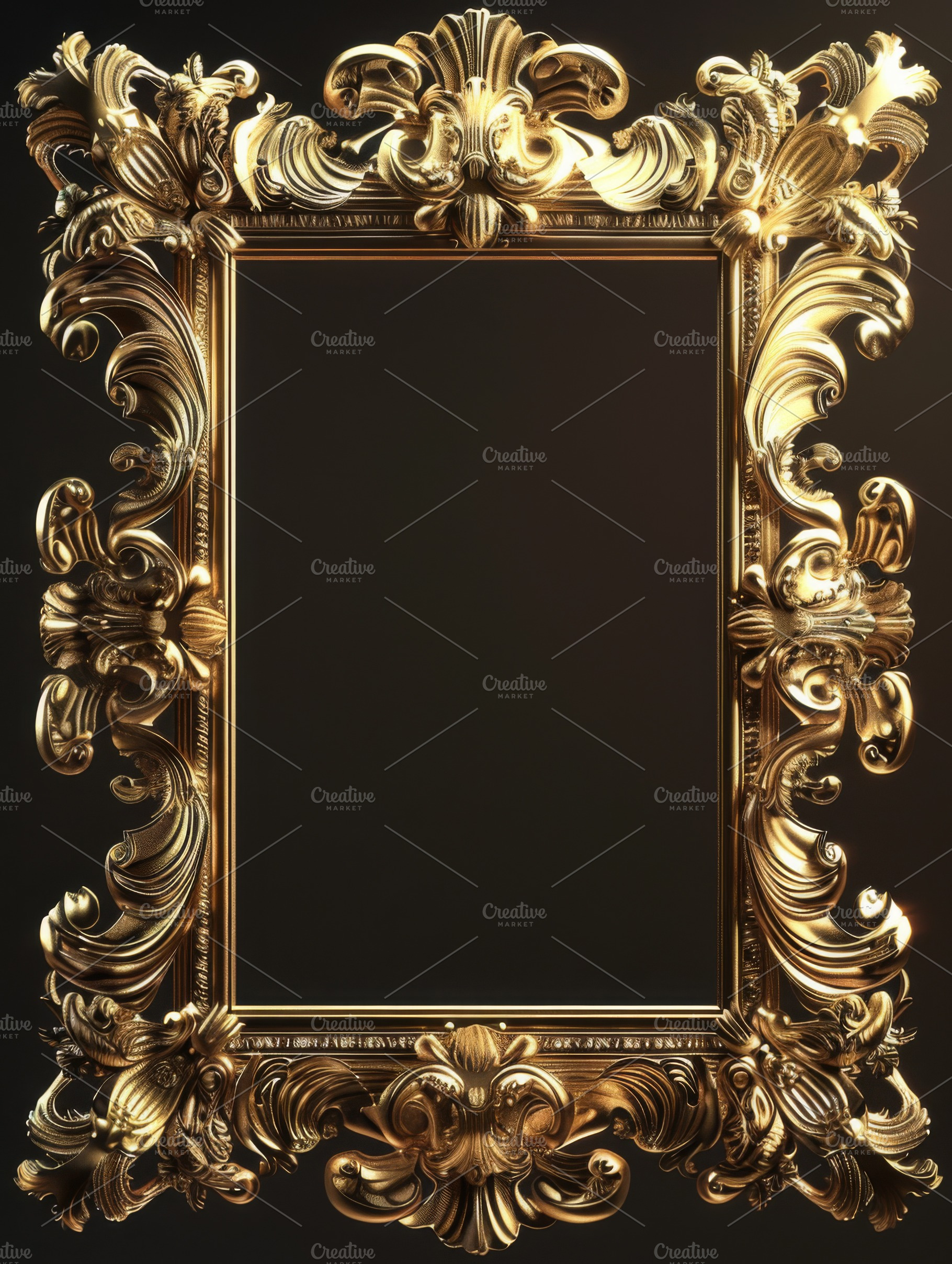 Golden decorative frame, an Arts & Entertainment Photo by Handmadefont