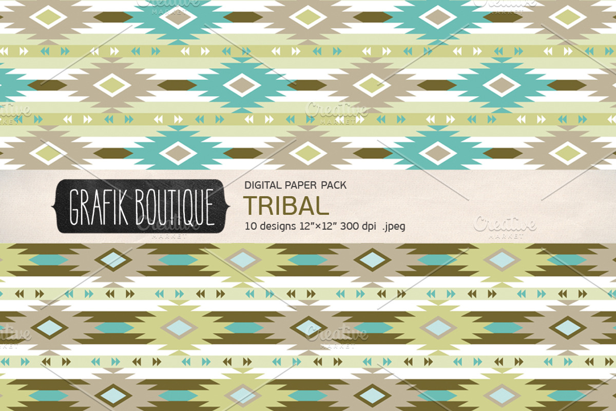 Tribal pattern olive preview 4