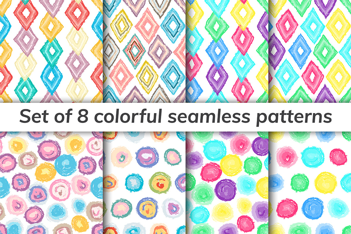 Set of 8 colorful seamless patterns, a Pattern Graphic by jelisua88 (Photo 1 of 4)