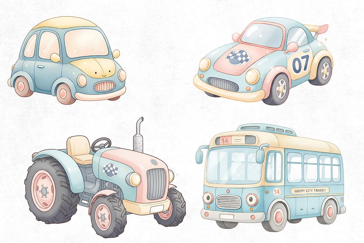 watercolor transportation clipart, a Photo by Elegant_Studio44 (Photo 2 of 3)