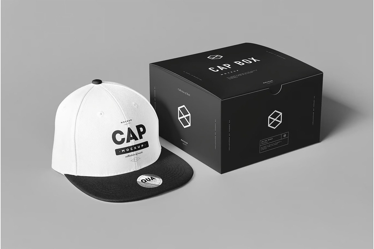 Cap & Box Mock-up, a Packaging Mockup by zippypixelstudio (Photo 4 of 7)
