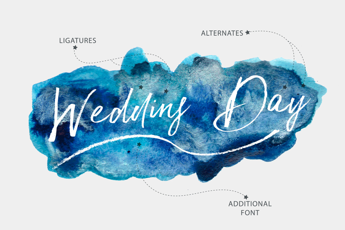 Star Dust Font & watercolor textures preview 4