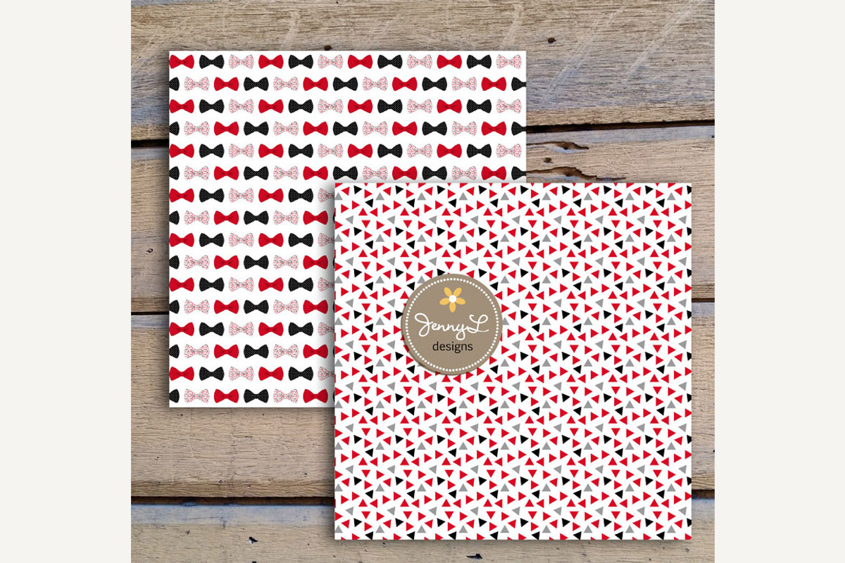 Bow Ties Digital Paper & Clipart, a Pattern Graphic by JennyL Designs (Photo 3 of 3)