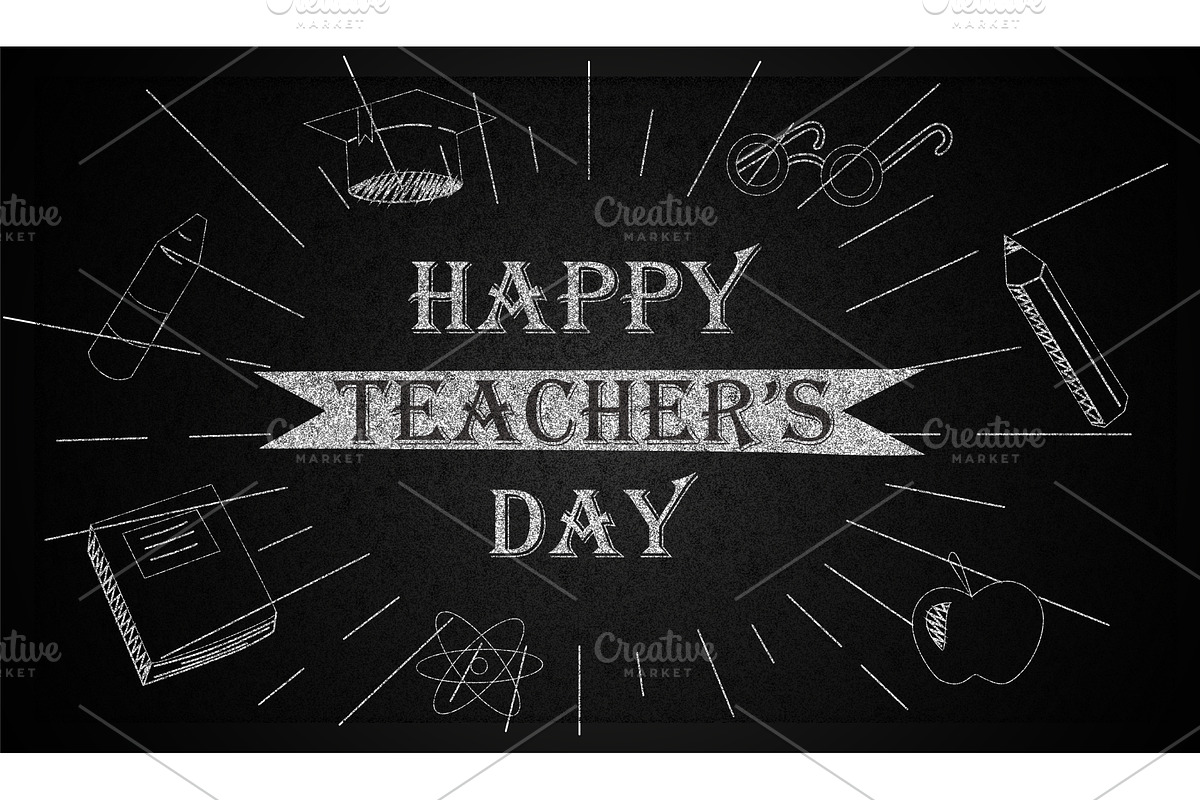 Banner Happy teachers day, an Object Illustration by Dessign Sells