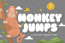Monkey Jumps – Playful Bubble font