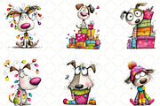 Christmas Dog Clipart, an Illustration by Black Bird Studio (Thumbnail 2 of 6)