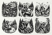 Woodland Raccoon SVG Graphics, an Animal Illustration by DENIDigitalArtSudio (Thumbnail 4 of 8)