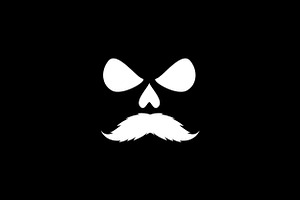 Scary Skull With Beard Logo Vector