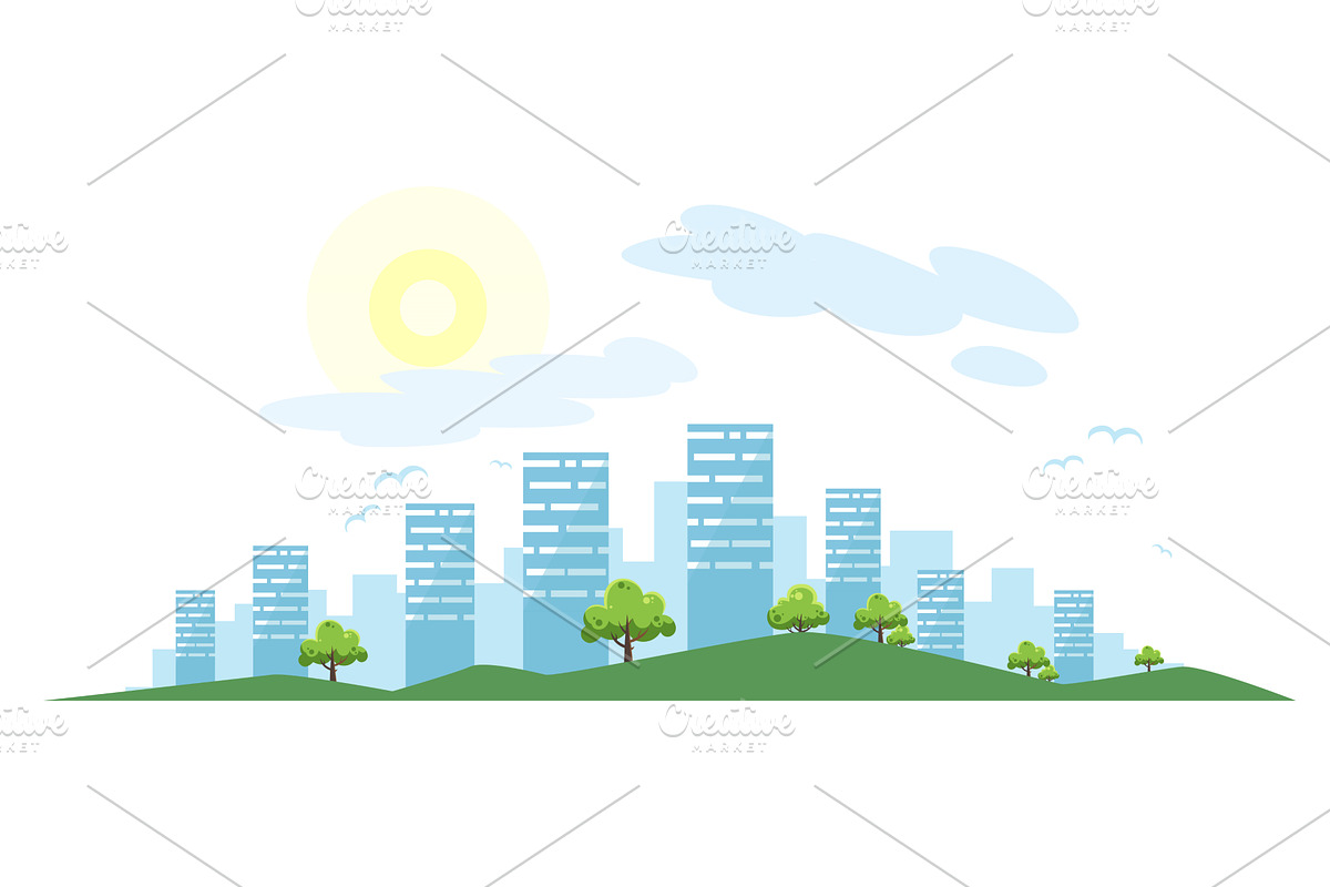 A shadowy silhouette of a city, an Object Illustration by Things for designers