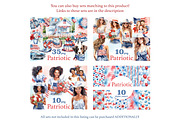 Patriotic Clipart PNG Set 4Th Of Jul, a Seasonal Illustration by GlamArtZhanna (Thumbnail 2 of 4)