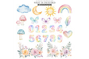 Forest Birthday Watercolor Clipart, an Illustration by CharmClipart (Thumbnail 5 of 8)