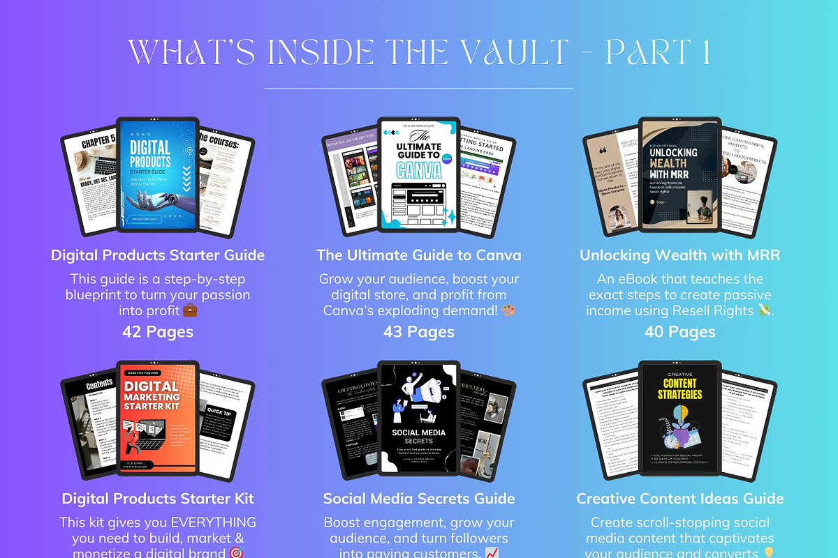Passive Income MRR Resell Vault, a Marketing Template by Digital Content Mix (Photo 4 of 9)