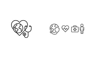 Health and wellness symbols, a Healthcare Illustration by ZinetroN