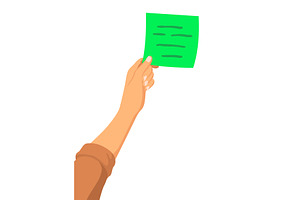 Hand and sticker. Sticky note, an Object Illustration by the8monkey