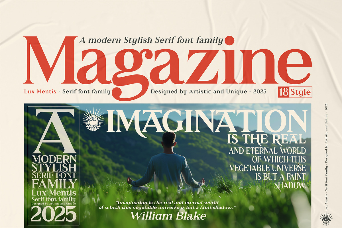 Lux Mentis - Serif Font Family, a Serif Font by Artistic & Unique (Photo 9 of 15)