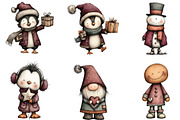 Whimsical Christmas Character Clipar, an Illustration by CraftArtStudio (Thumbnail 5 of 6)