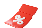 Flying red 3D discount coupon, an Object 3D Model by Hannet (Thumbnail 2 of 7)