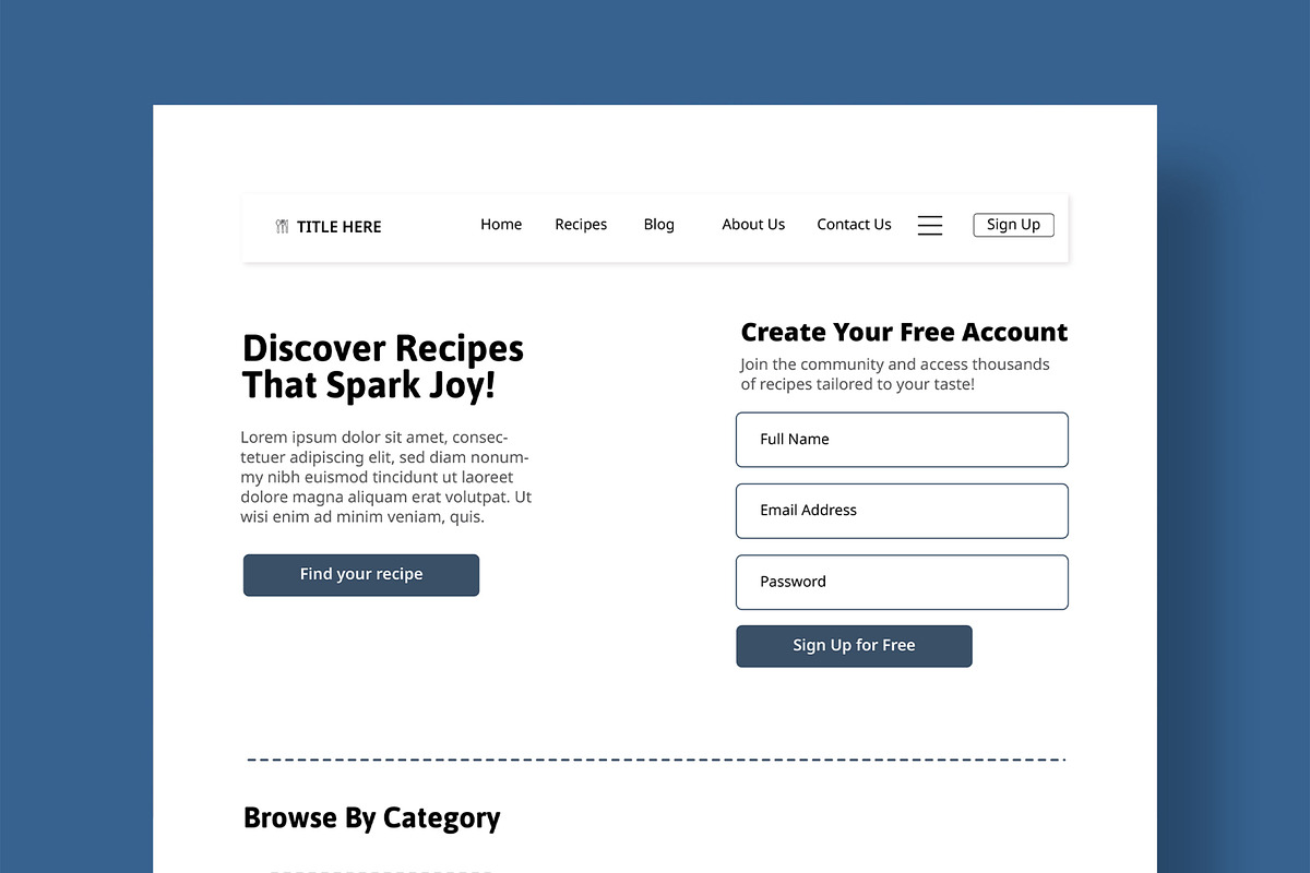 Delicious  Wireframe Landing Page, a Landing Page Template by MightyDesign (Photo 2 of 9)