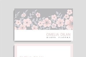 Flower business cards template