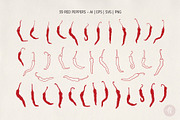 Chili Peppers Set, an Illustration by Alena Koval (Thumbnail 2 of 18)