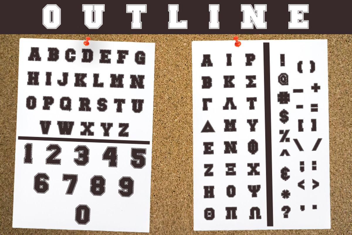 Collegiate Greek Font Set preview 3
