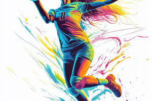 Vibrant Volleyball Player Dynamic Ac, a Sports & Recreation Photo by Pixeness Studio