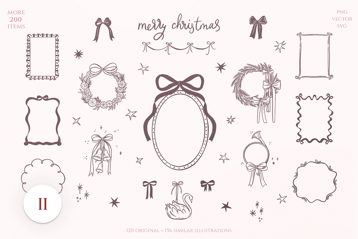 Vintage Christmas BUNDLE, a Seasonal Illustration by Summer Nightingale Art (Photo 3 of 6)