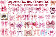 Coquette Pink Bow Clipart, an Illustration by Sublimation Artist (Thumbnail 1 of 6)
