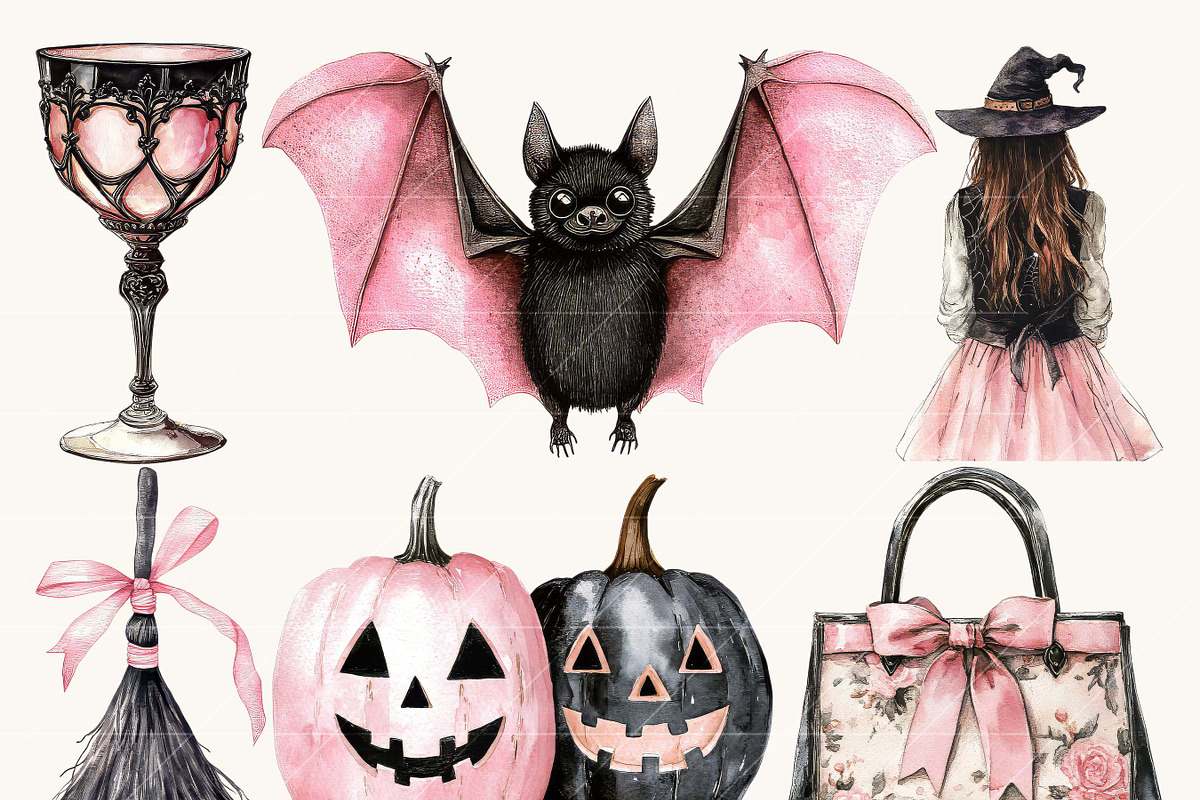 Watercolor Pretty Haunting Clipart, an Object Illustration by Design Scotch (Photo 5 of 9)