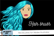 Hair brush - Adobe Illustrator, a Brush Add-On by Big Bundles Shop (Thumbnail 1 of 6)