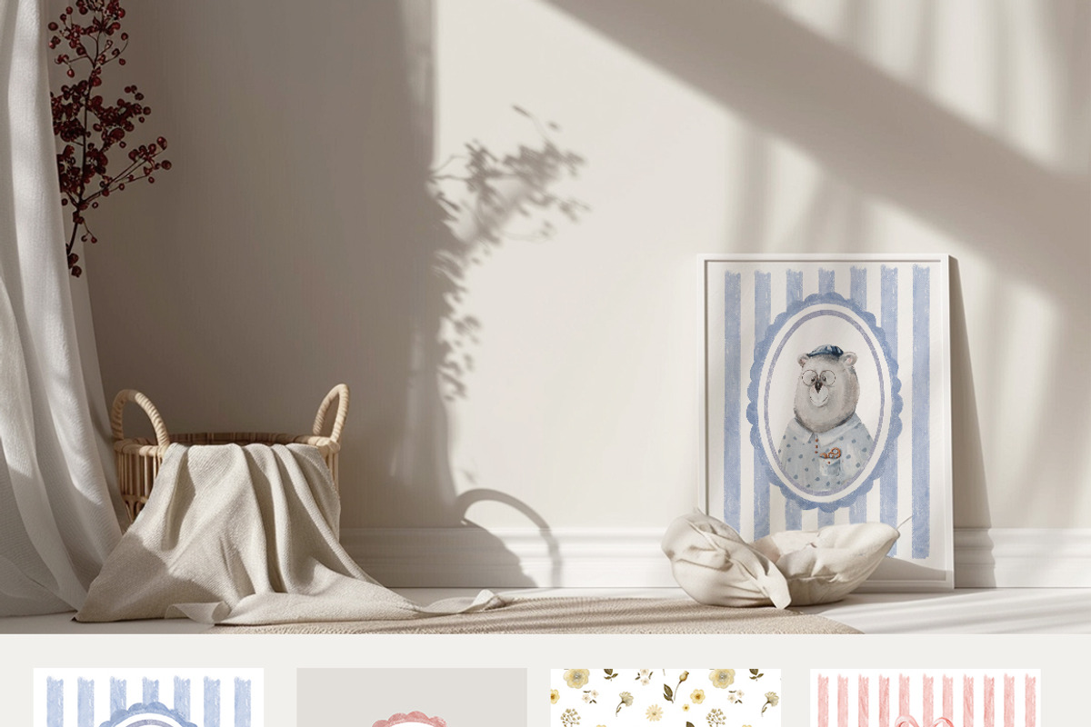 Animals portraits Baby posters, an Animal Illustration by 60secondsArt (Photo 9 of 14)