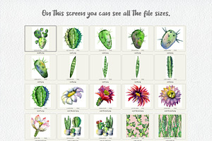 Happy CACTI Watercolor Clipart