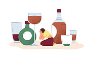 Alcohol abuse and addiction concept, a Food Illustration by Good Studio (Thumbnail 2 of 7)