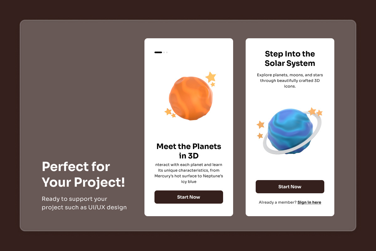 3D Solar System & Planets Icon Set, a Technology Illustration by twinstd (Photo 4 of 6)