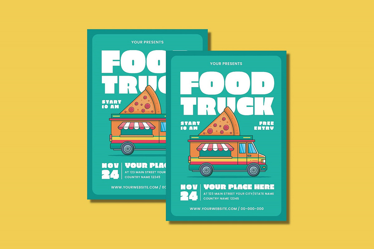 Food Truck Flyer Set, a Flyer Template by Patria Ari (P4tcreativa) (Photo 2 of 4)
