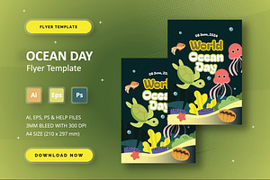 Ocean Day - Flyer Template, a Flyer Template by StreaksideStd