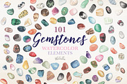 Gemstones 101 Watercolor Package, an Illustration by Bloomella (Thumbnail 1 of 6)
