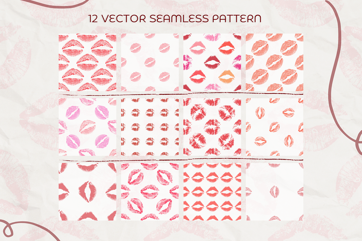 Kisses Valentine vector clipart, a Pattern Graphic by Zeukaa (Photo 3 of 5)