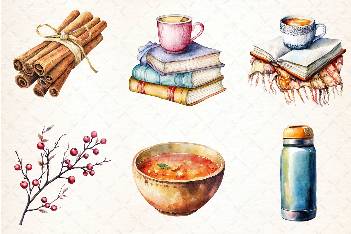 Cozy Winter Clipart, an Illustration by DreamCafeArt (Photo 2 of 7)
