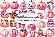 Pink Halloween Pumpkin Clipart, an Illustration by Daily.Designs (Thumbnail 1 of 5)