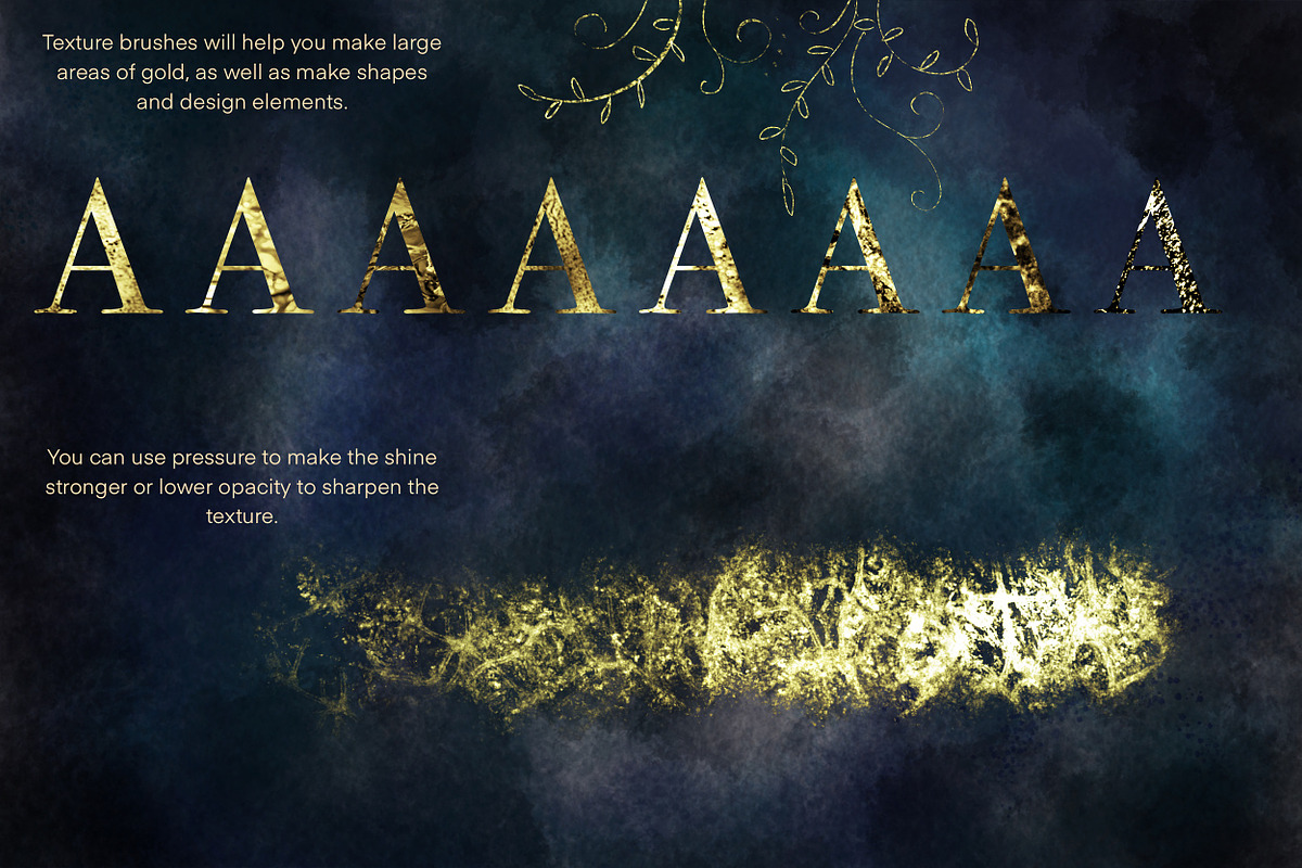 Pure Gold Procreate Brushset, a Brush Add-On by Letter Elfa Studio (Photo 10 of 12)